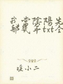 我当阴阳先生的那几年txt全集下载