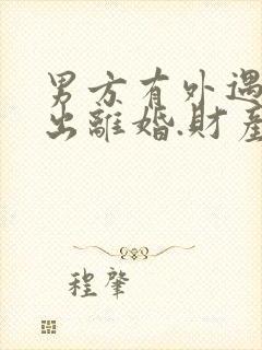 男方有外遇,提出离婚.财产怎样分割