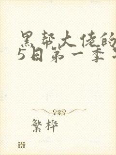 黑帮大佬的365日第一季星辰