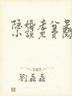 隐婚老公是大佬小说免费阅读