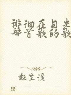 徘徊在目光内是哪首歌的歌词