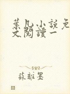 叶凡小说免费全文阅读一