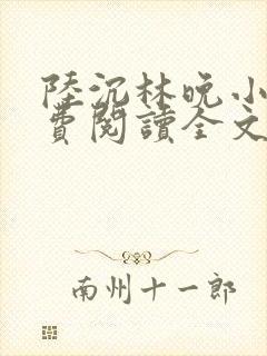 陆沉林晚小说免费阅读全文最新章节