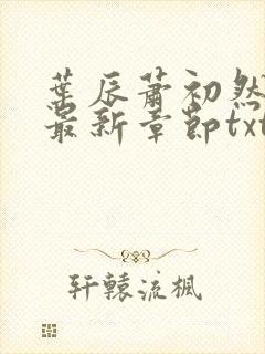 叶辰萧初然免费最新章节txt