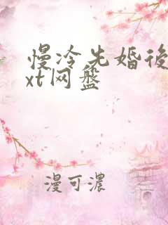 慢冷先婚后爱txt网盘