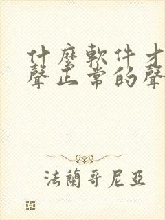 什么软件才能变声正常的声音