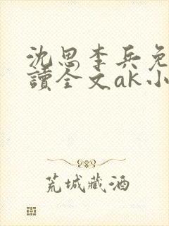 沈思李兵免费阅读全文ak小说