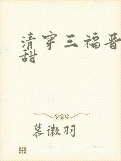 清穿三福晋有点甜