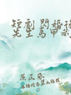 短剧 闪婚后傅先生马甲藏不住了