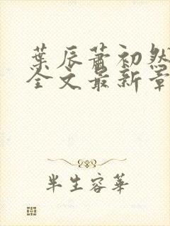 叶辰萧初然小说全文最新章节