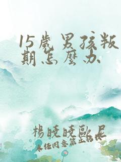 15岁男孩叛逆期怎么办