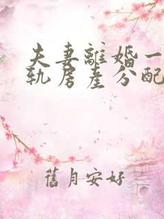 夫妻离婚一方出轨房产分配