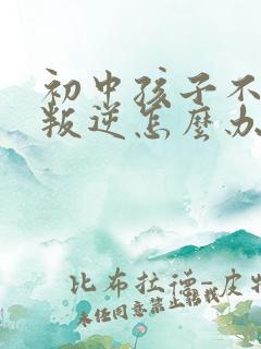 初中孩子不听话叛逆怎么办家长如何教育