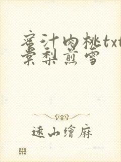 蜜汁肉桃txt棠梨煎雪