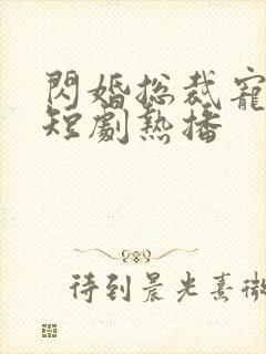 闪婚总裁宠上天短剧热播