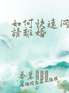 如何快速网上申请离婚