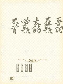 不必太在乎是哪首歌的歌词