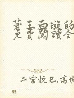 萧王白璇的小说免费阅读全文