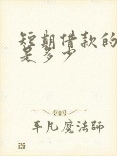 短期借款的利息是多少