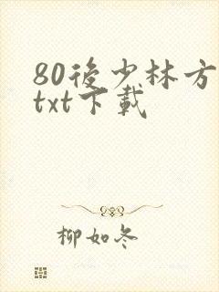80后少林方丈txt下载