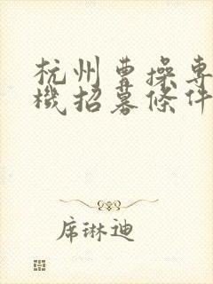 杭州曹操专车司机招募条件