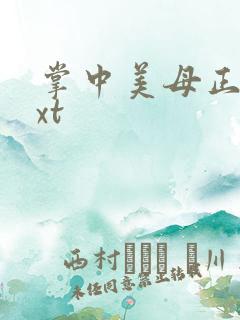 掌中美母正版txt