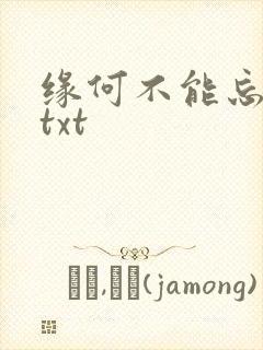 缘何不能忘记你txt