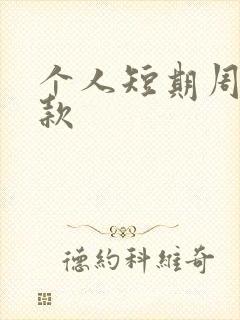 个人短期周转贷款