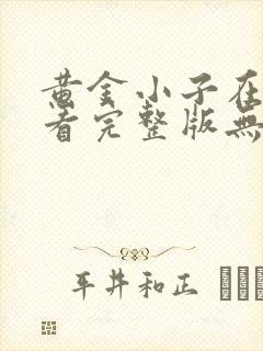 黄金小子在线观看完整版无删减高清