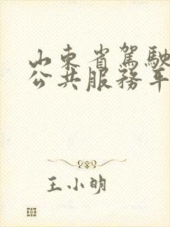 山东省驾驶培训公共服务平台