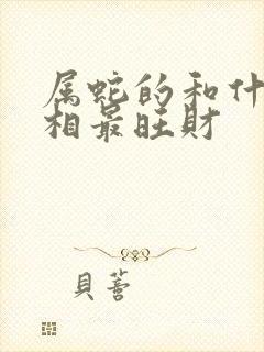 属蛇的和什么属相最旺财