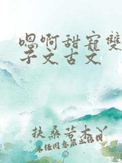 嗯啊甜宠双性生子文古文