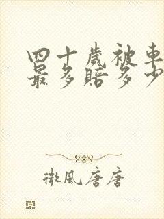 四十岁被车撞死最多赔多少