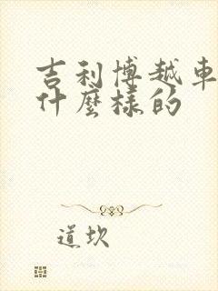 吉利博越车型是什么样的