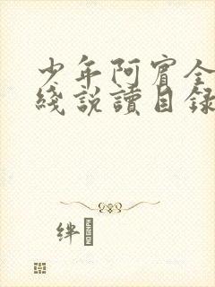 少年阿宾全文在线说读目录