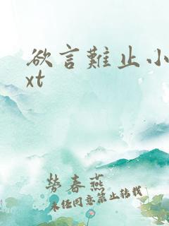 欲言难止小说txt