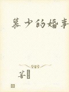 慕少的婚事