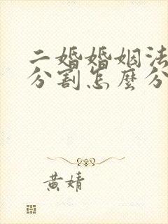 二婚婚姻法房产分割怎么分