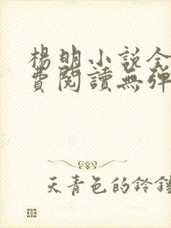 杨明小说全文免费阅读无弹窗