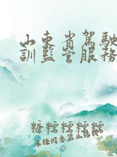 山东省驾驶员培训监管服务平台