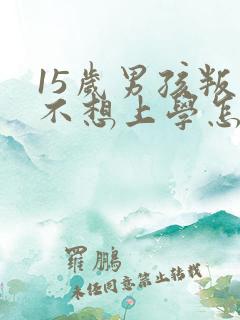 15岁男孩叛逆不想上学怎么教育