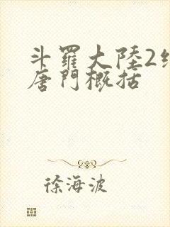 斗罗大陆2绝世唐门概括