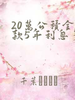 20万公积金贷款5年利息多少