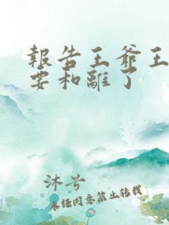 报告王爷王妃又要和离了