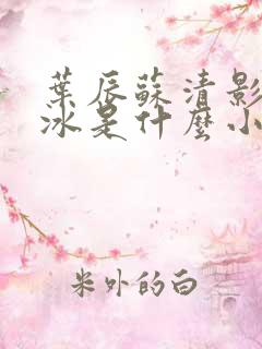 叶辰苏清影秦若冰是什么小说