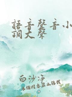 语音声音小怎么调大声