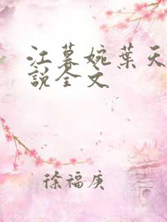 江暮婉叶天明小说全文