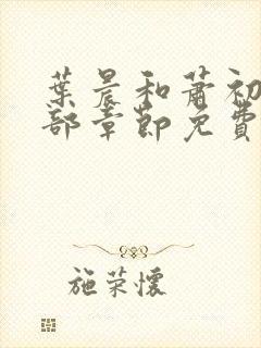 叶晨和萧初然全部章节免费阅读全集