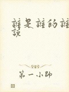 谁是谁的谁 小说