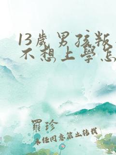 13岁男孩叛逆不想上学怎么办